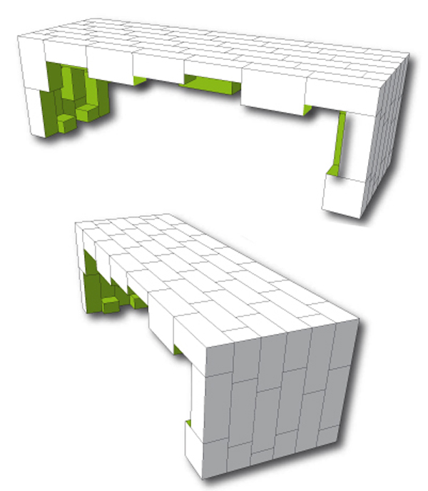 Croquis préparatoire pour la création et la fabrication de cette table