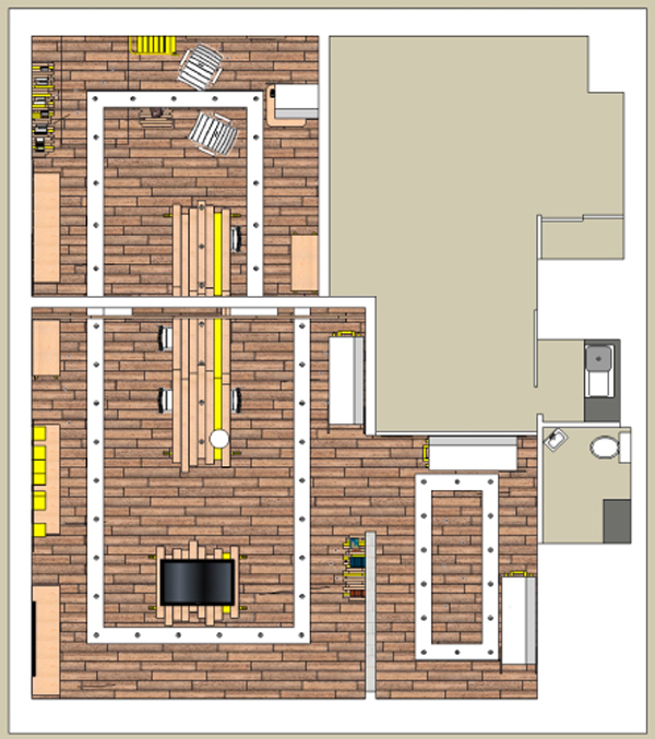 Plan d'implantation du magasin OH LA L.A.